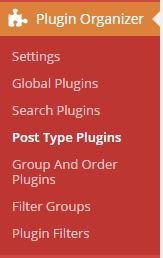 opciones de plugin organizer