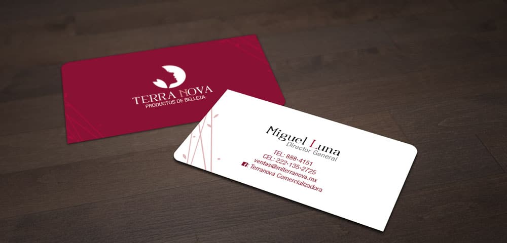 terranova diseño grafico en cuernavaca terranova marca de cosmeticos tarjetas de presentacion
