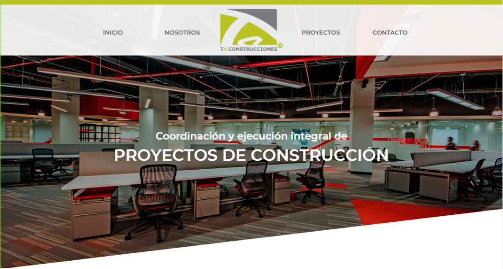 diseño web de t4 construcciones